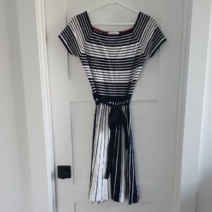 Boden Striped Navy and White Dress